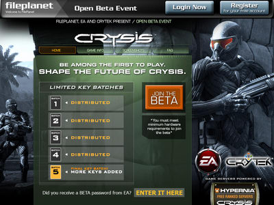 Final Key Batch For Crysis Multiplayer Beta - Hurry Up !